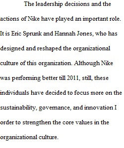 Organizational culture of Nike